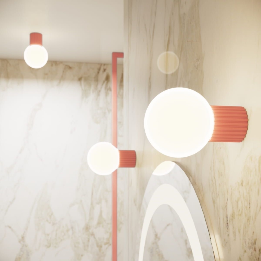 Aplique de baño HALO 1xG9/8W/230V diá. 12 cm IP44 rosa