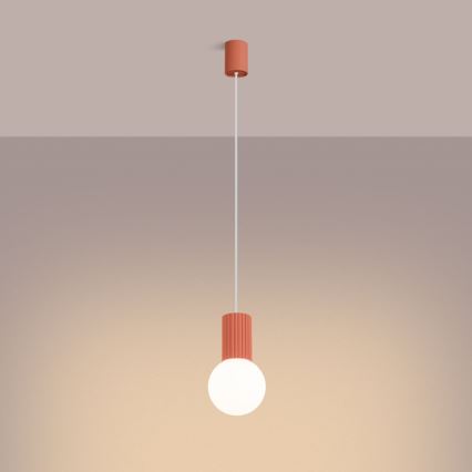 Lámpara colgante HALO 1xG9/8W/230V diá. 12 cm rosa