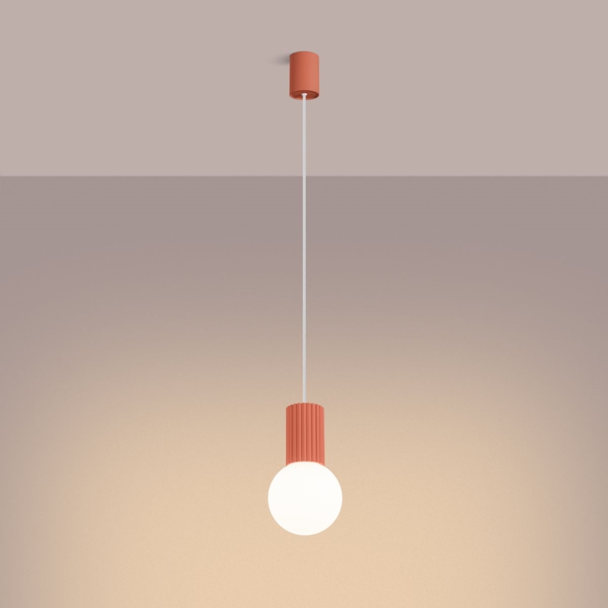 Lámpara colgante HALO 1xG9/8W/230V diá. 12 cm rosa