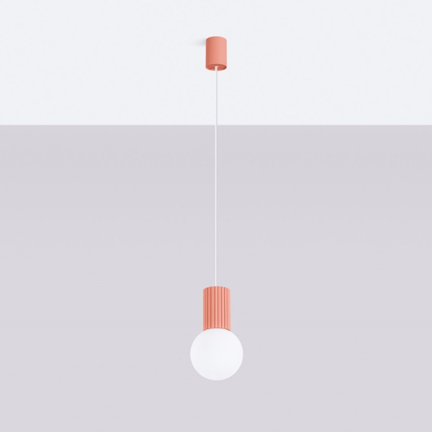 Lámpara colgante HALO 1xG9/8W/230V diá. 12 cm rosa