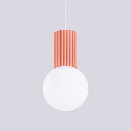 Lámpara colgante HALO 1xG9/8W/230V diá. 12 cm rosa
