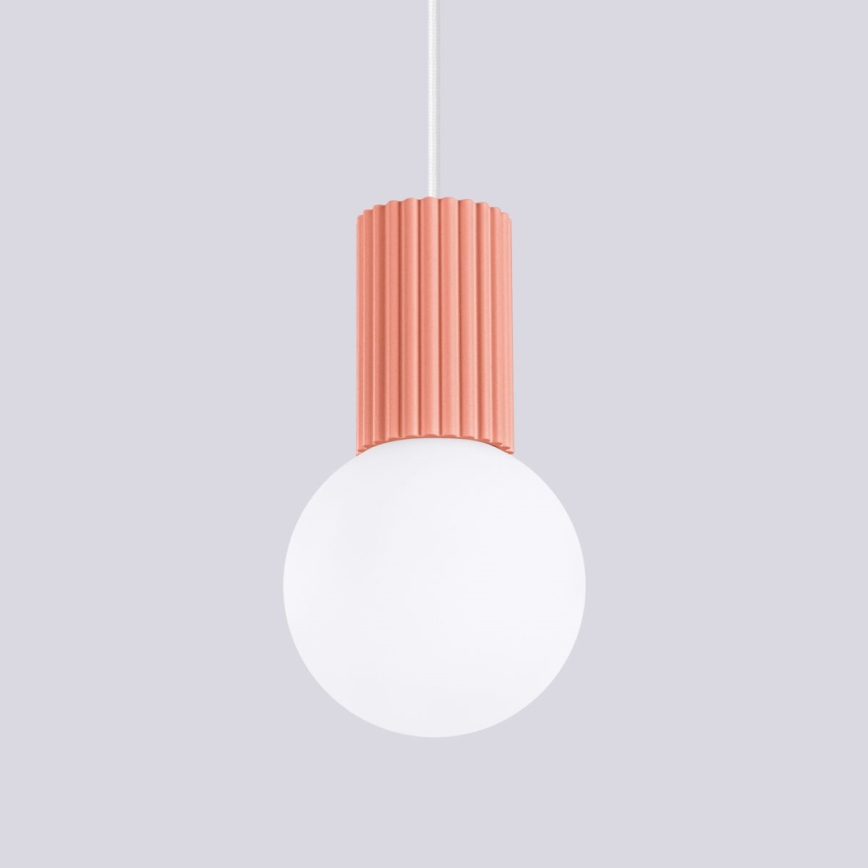 Lámpara colgante HALO 1xG9/8W/230V diá. 12 cm rosa
