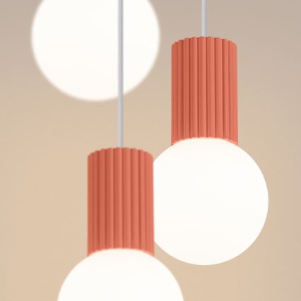 Lámpara colgante HALO 3xG9/8W/230V diá. 25 cm rosa