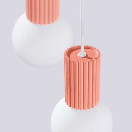 Lámpara colgante HALO 3xG9/8W/230V diá. 25 cm rosa
