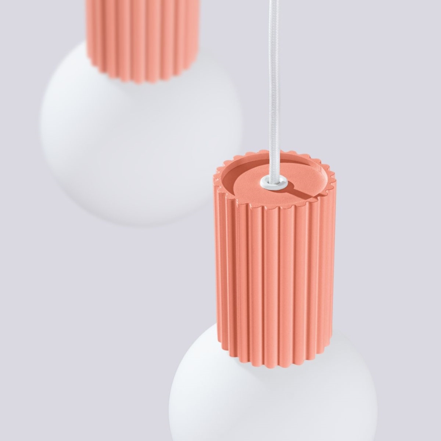 Lámpara colgante HALO 3xG9/8W/230V diá. 25 cm rosa
