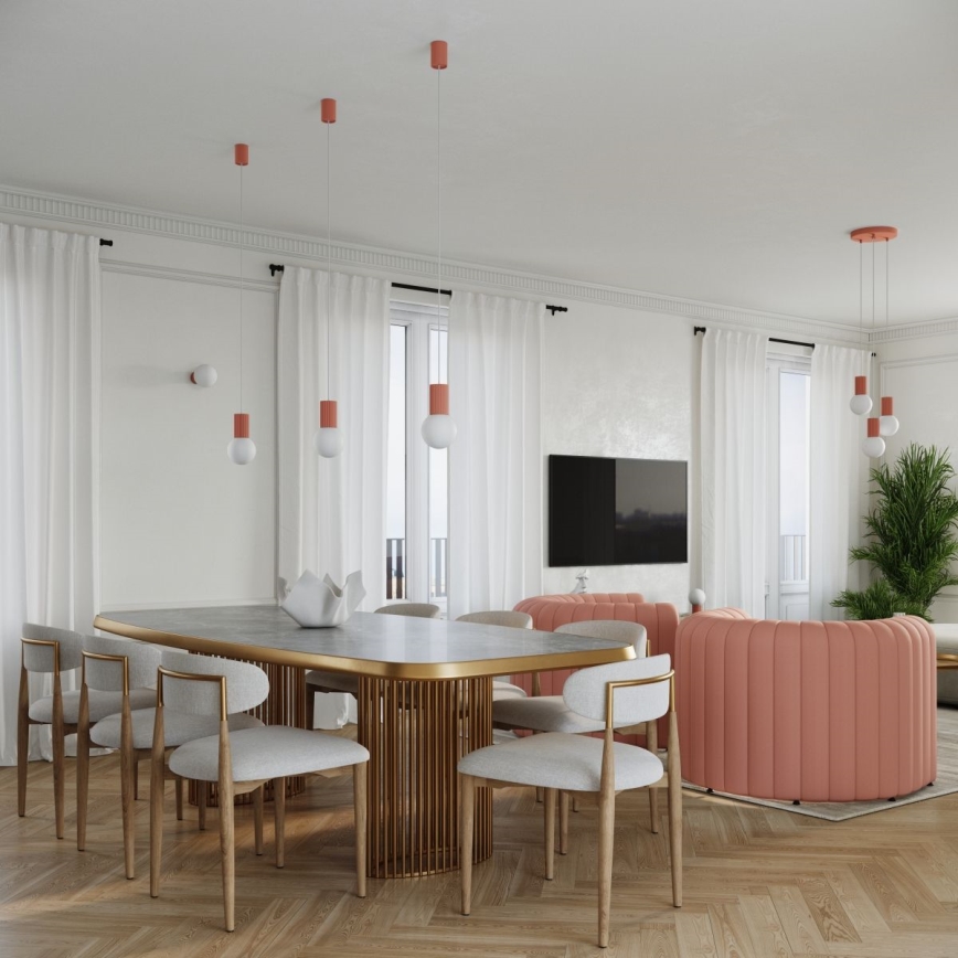 Lámpara de mesa HALO 1xG9/8W/230V diá. 12 cm rosa