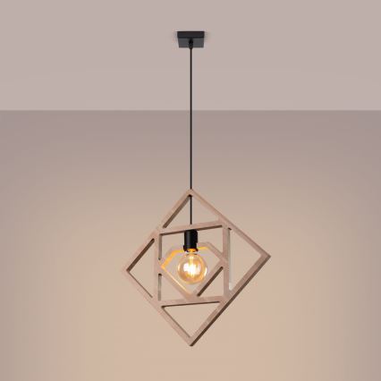 Lámpara colgante CARO 1xE27/15W/230V haya