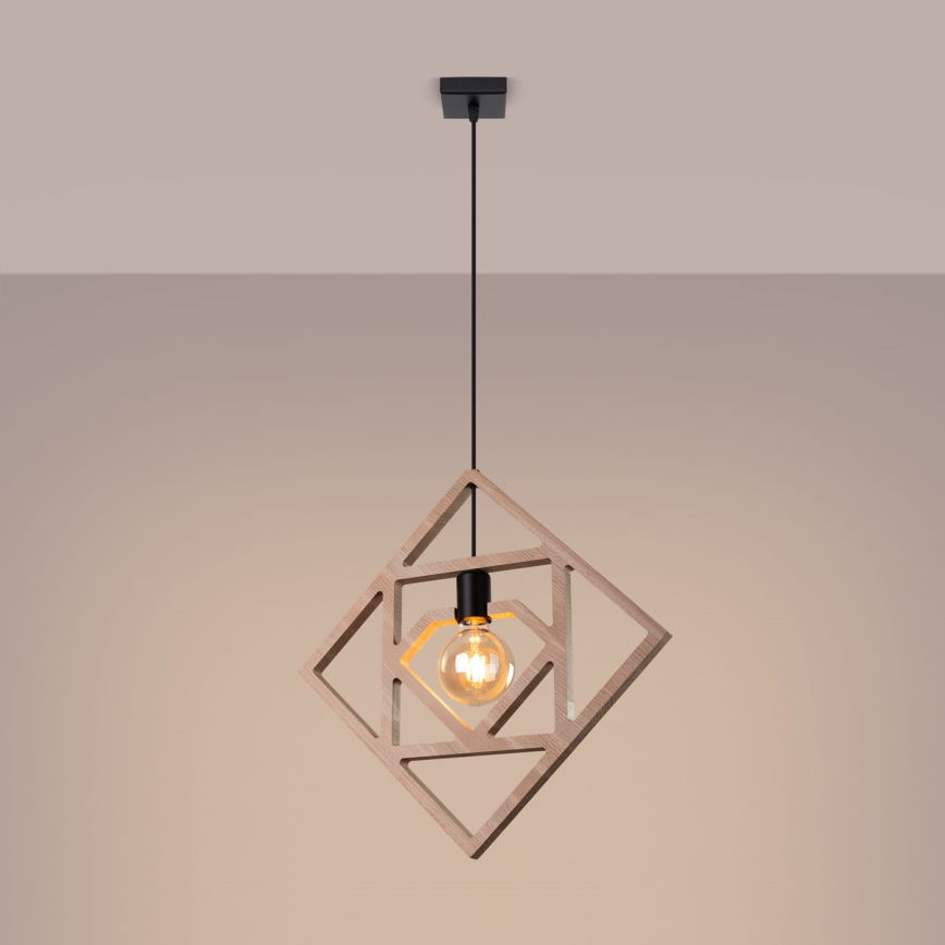Lámpara colgante CARO 1xE27/15W/230V haya
