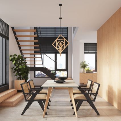 Lámpara colgante CARO 1xE27/15W/230V haya