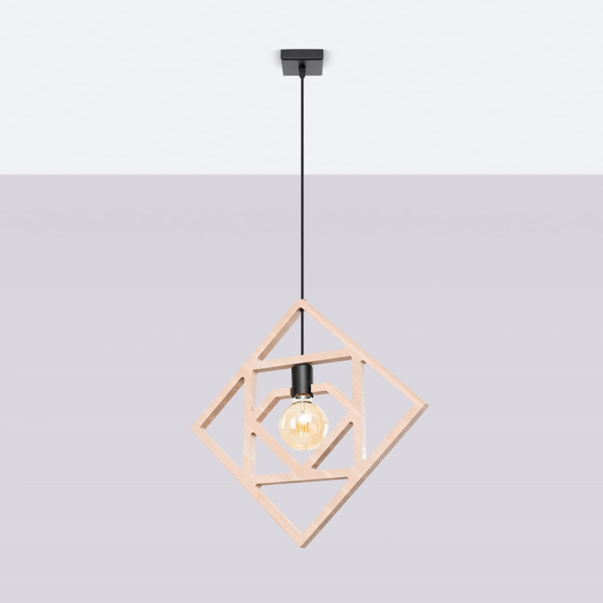 Lámpara colgante CARO 1xE27/15W/230V haya