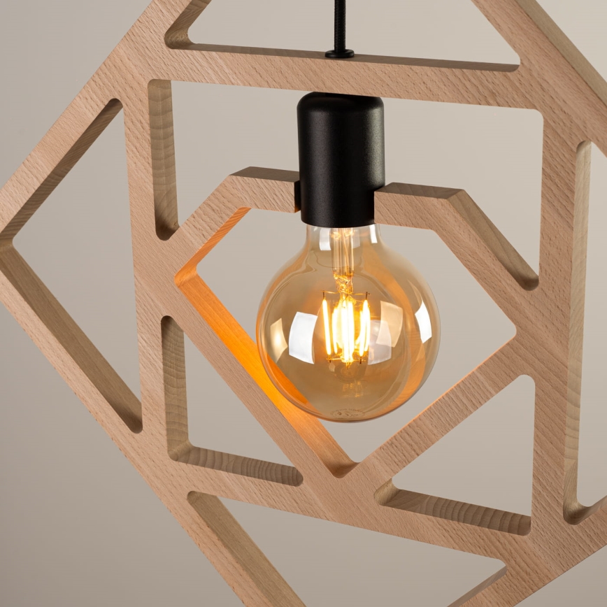 Lámpara colgante CARO 1xE27/15W/230V haya