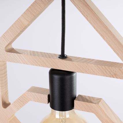 Lámpara colgante CARO 1xE27/15W/230V haya