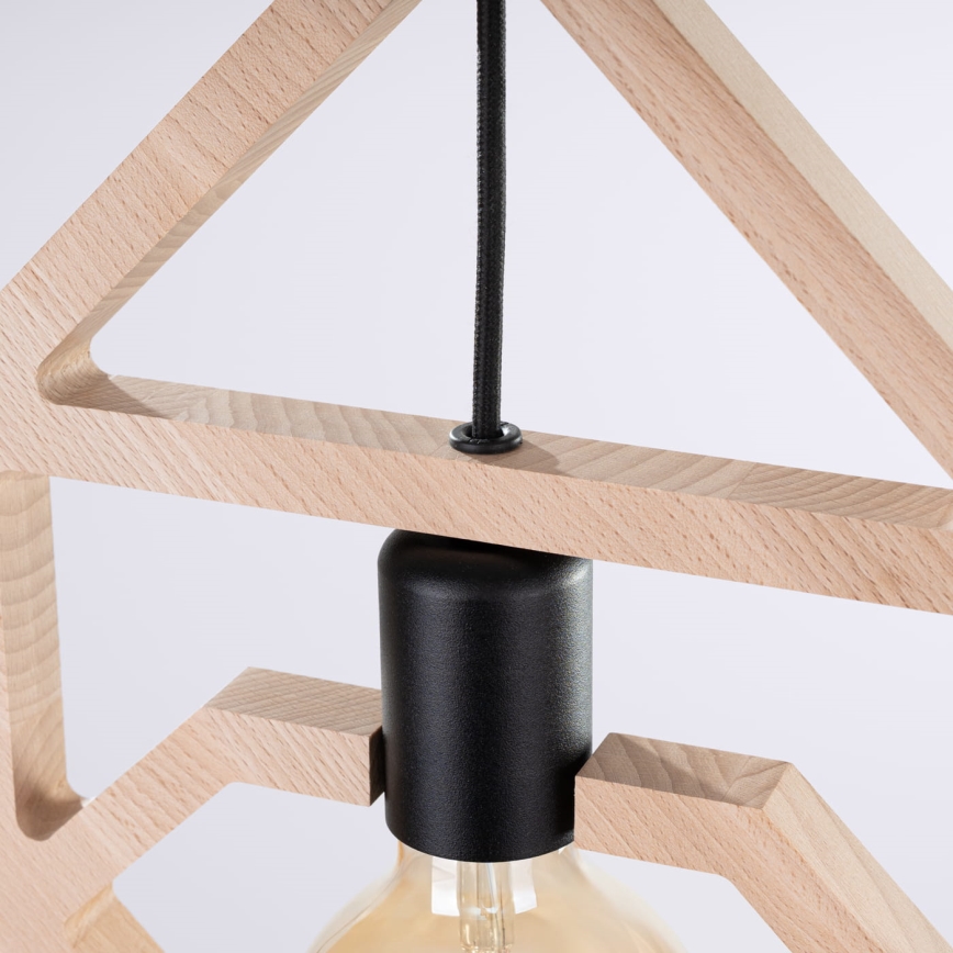 Lámpara colgante CARO 1xE27/15W/230V haya