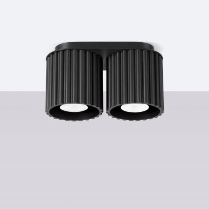 Foco AURA 2x GU10/10W/230V negro