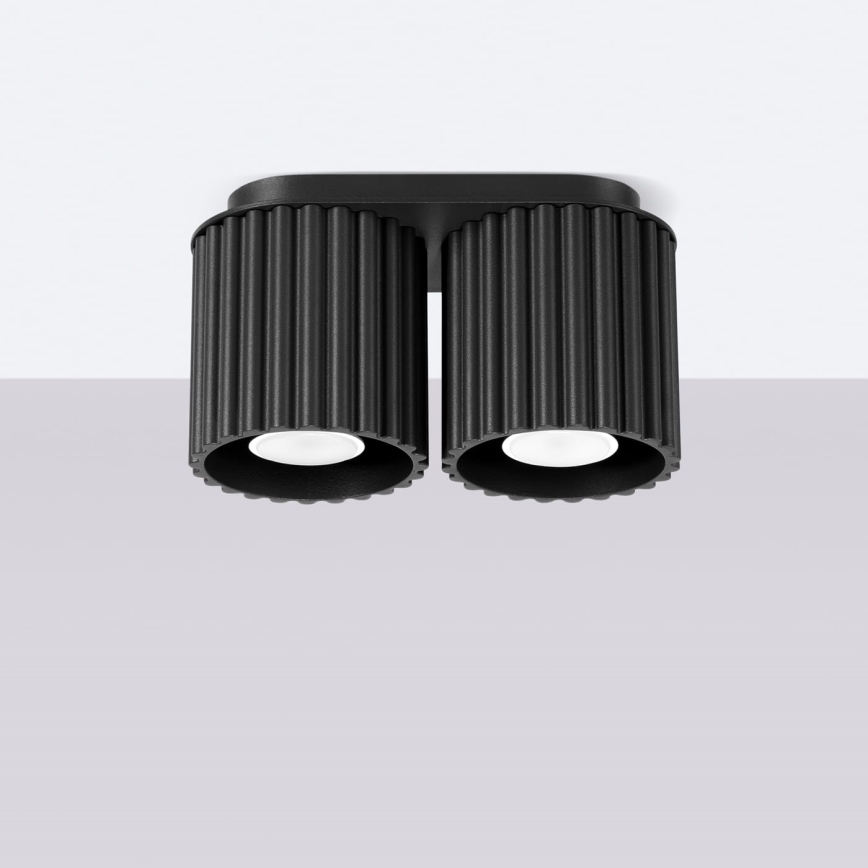 Foco AURA 2x GU10/10W/230V negro