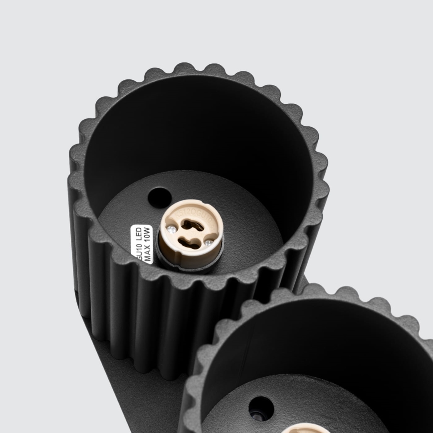 Foco AURA 2x GU10/10W/230V negro