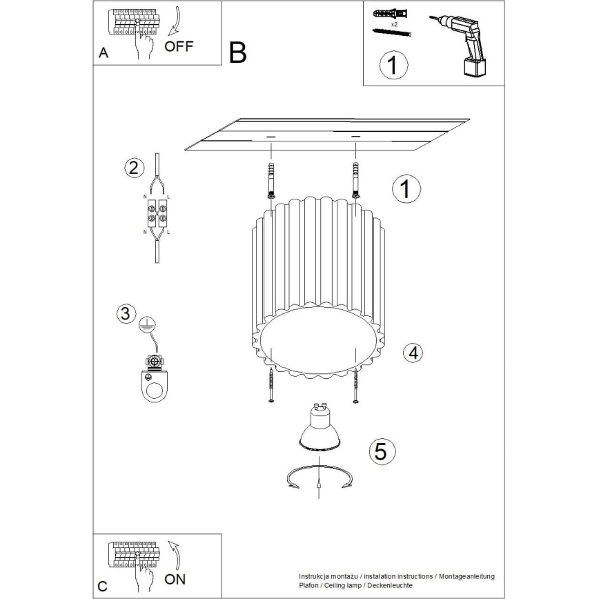 Foco AURA 1xGU10/10W/230V 10 cm color crema