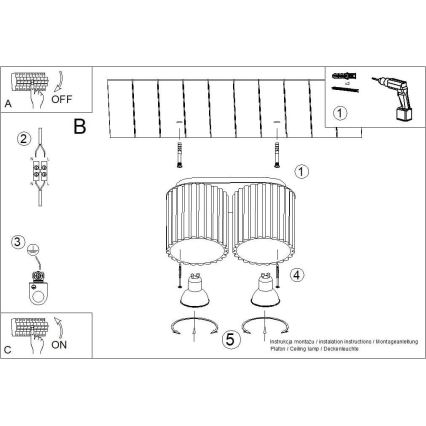 Luminaria de focos AURA 2xGU10/10W/230V color crema