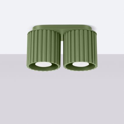 Foco AURA 2xGU10/10W/230V verde