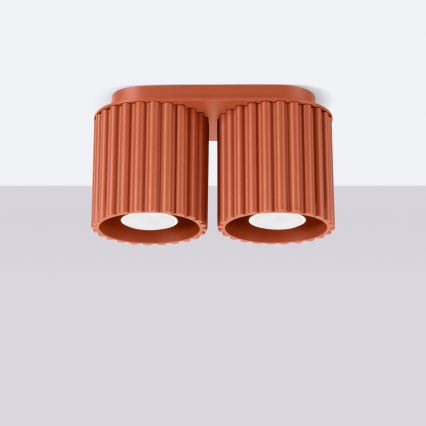 Foco orientable AURA 2xGU10/10W/230V naranja