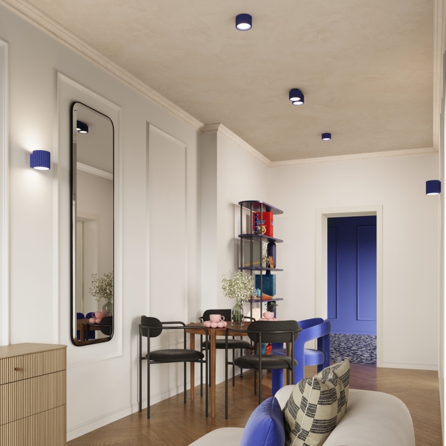 Foco direccional AURA 1xGX53/10W/230V 6 cm azul
