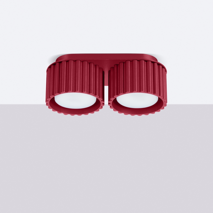 Foco empotrable AURA 2xGX53/10W/230V rojo