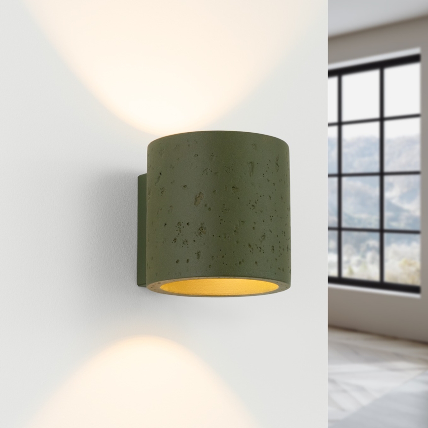 Foco de pared ORBIS 1xG9/8W/230V hormigón/verde