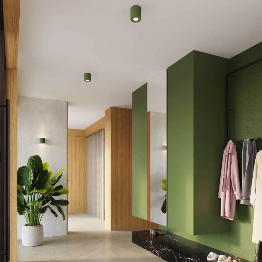 Foco de pared ORBIS 1xG9/8W/230V hormigón/verde