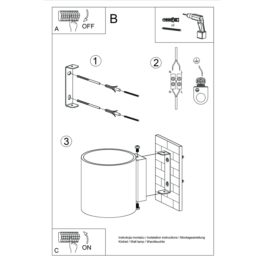 Foco de pared ORBIS 1xG9/8W/230V hormigón/verde