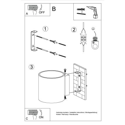 Foco de pared ORBIS 1xG9/8W/230V hormigón/crema