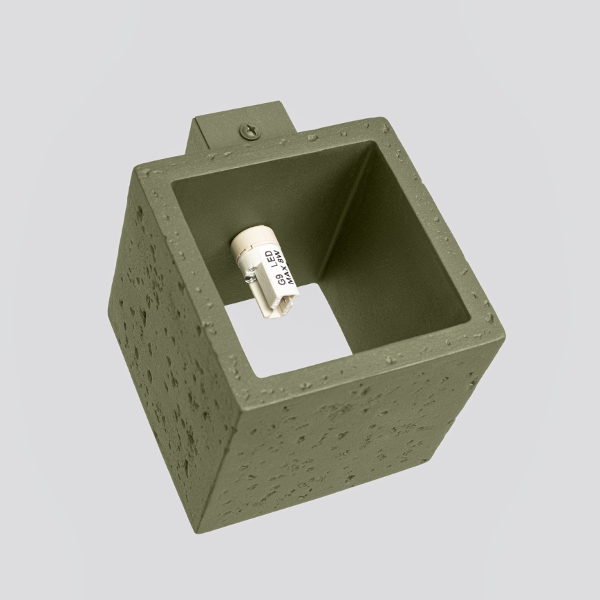 Aplique de pared orientable QUAD 1xG9/8W/230V hormigón/verde
