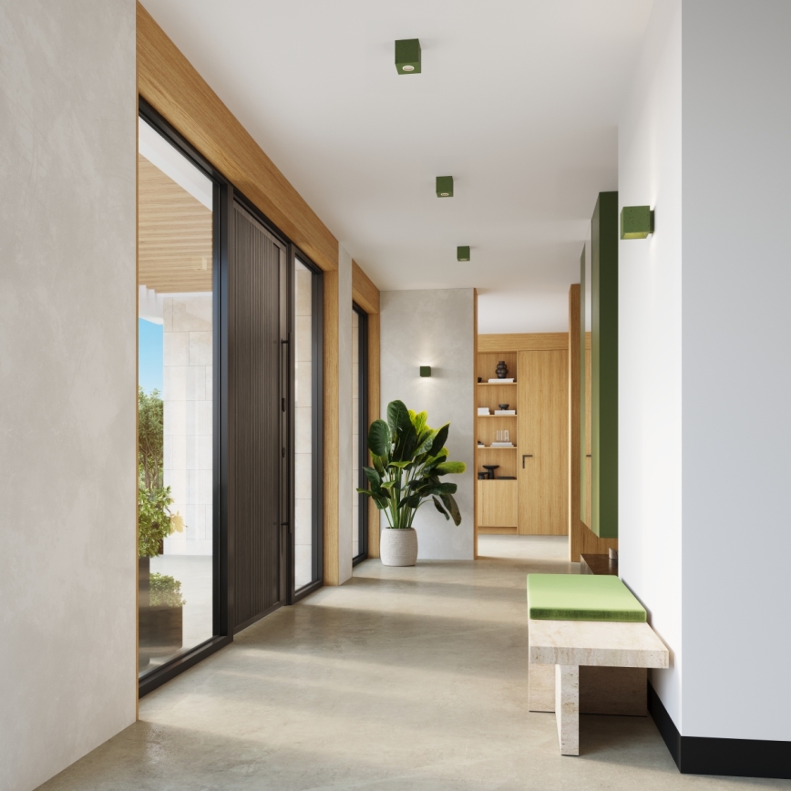 Foco orientable QUAD 1xGU10/10W/230V hormigón/verde