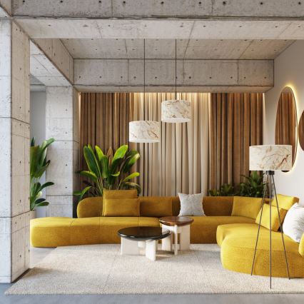 Lámpara de pie NEVIA 1xE27/15W/230V beige/decoración de mármol