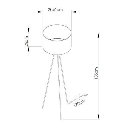Lámpara de pie NEVIA 1xE27/15W/230V beige/decoración de mármol