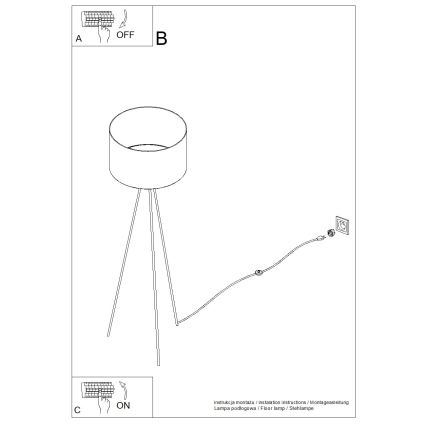 Lámpara de pie NEVIA 1xE27/15W/230V beige/decoración de mármol