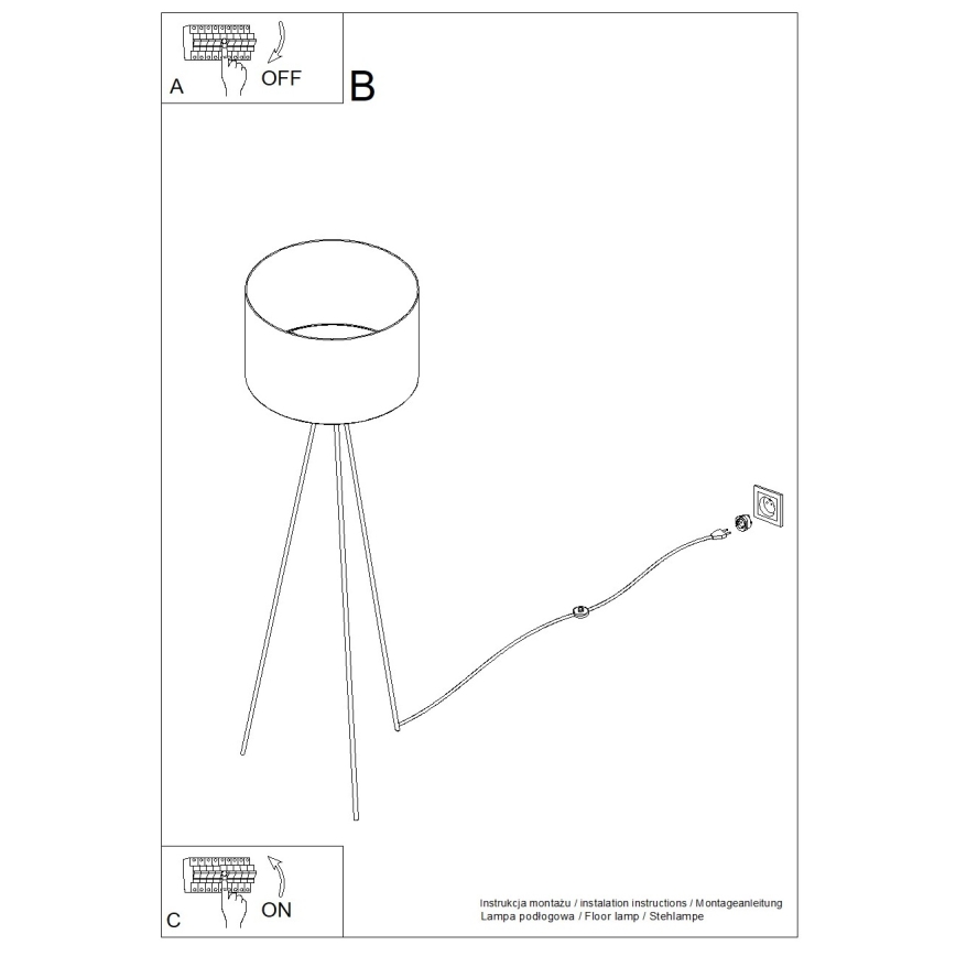 Lámpara de pie NEVIA 1xE27/15W/230V beige/decoración de mármol