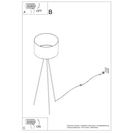 Lámpara de pie NEVIA 1xE27/15W/230V roja