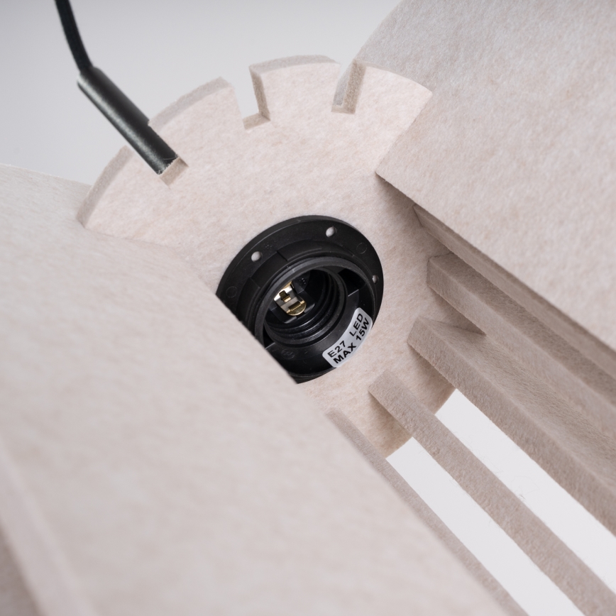 Lámpara colgante con cable MULA 1xE27/15W/230V Ø 27 cm color crema