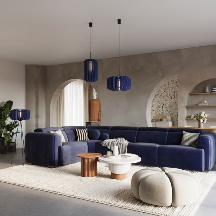 Lámpara colgante con cable MULA 1xE27/15W/230V Ø 27 cm azul