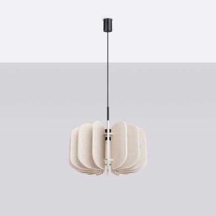 Lámpara colgante con cable MULA 1xE27/15W/230V, diámetro 45 cm, color crema