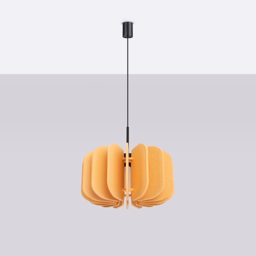 Lámpara colgante con cable MULA 1xE27/15W/230V, diámetro 45 cm, color amarillo