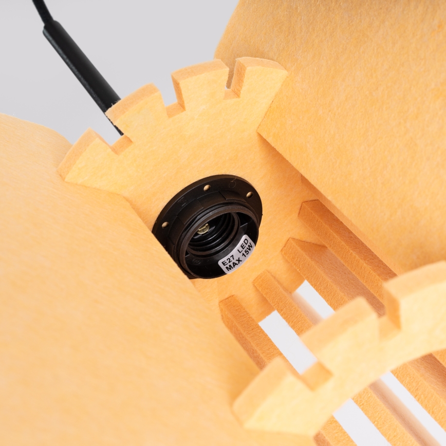 Lámpara colgante con cable MULA 1xE27/15W/230V, diámetro 45 cm, color amarillo