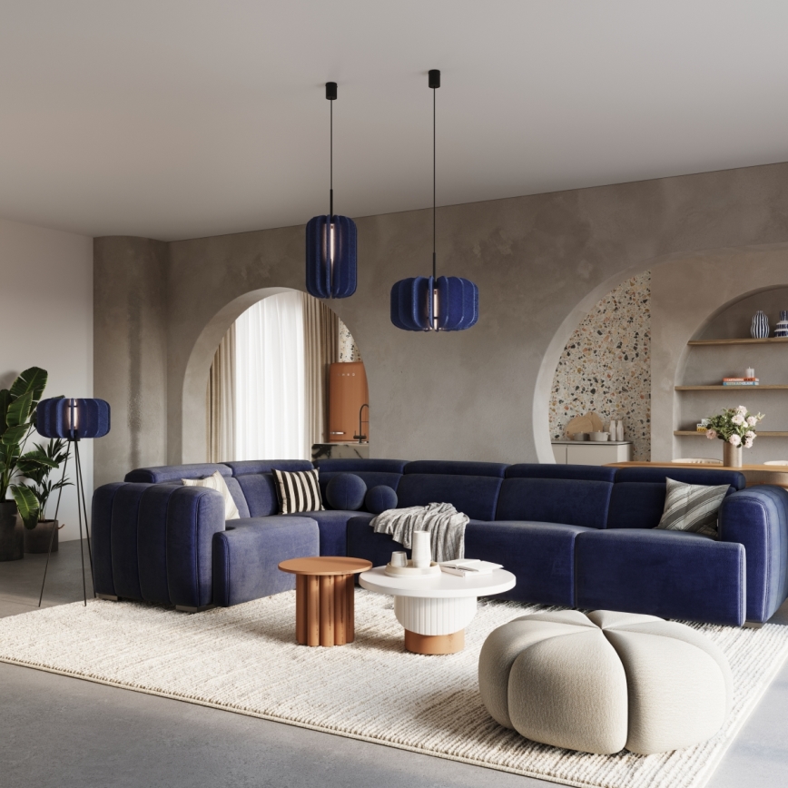 Lámpara colgante con cable MULA 1xE27/15W/230V diámetro 45 cm azul