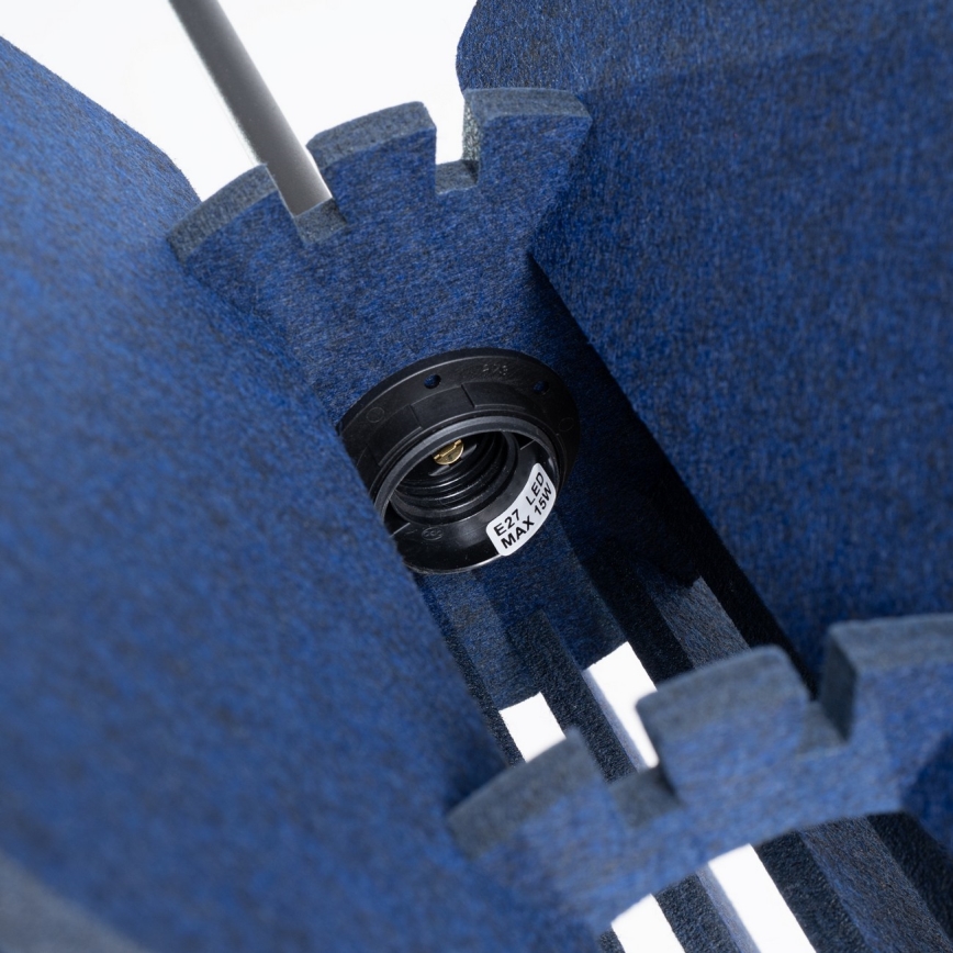 Lámpara colgante con cable MULA 1xE27/15W/230V diámetro 45 cm azul