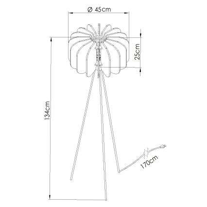 Lámpara de pie MULA 1xE27/15W/230V azul