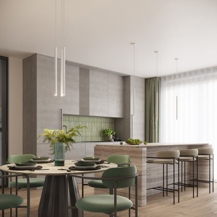 Lámpara colgante con cable ARCHE 2xG9/8W/230V blanca