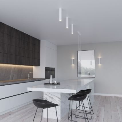 Lámpara colgante con cable LAGOS 2xGU10/10W/230V blanca