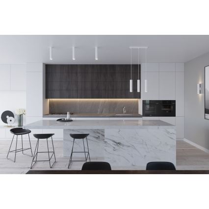 Lámpara colgante con cable LAGOS 2xGU10/10W/230V blanca