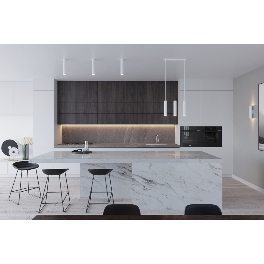 Lámpara colgante con cable LAGOS 2xGU10/10W/230V blanca