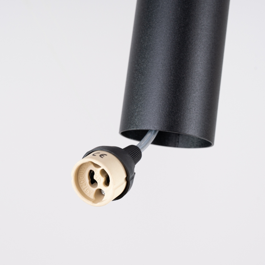 Lámpara colgante con cable LAGOS 2xGU10/10W/230V negra